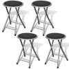 Folding Bar Stools 4 pcs Faux Leather