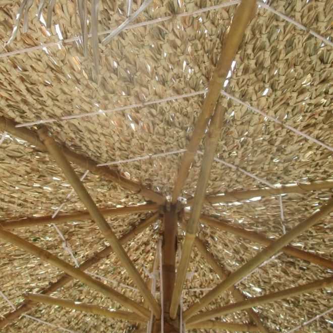 Bamboo Parasol 270 cm with Banana Leaf Roof