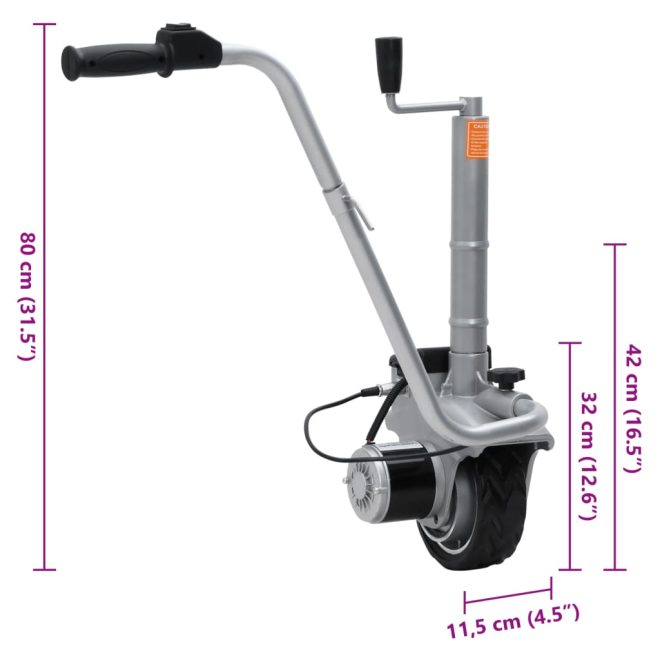 Aluminium Motorised Jockey Wheel Trailer Mover 12 V 350 W