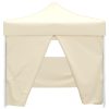 Foldable Tent 3 x 3 m with 4 Walls – Cream