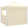 Foldable Tent 3 x 3 m with 4 Walls – Cream