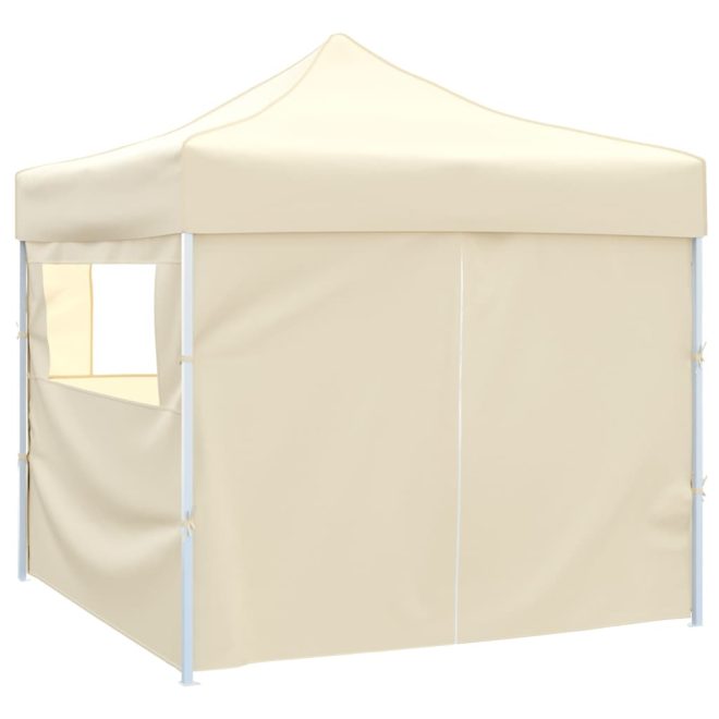 Foldable Tent 3 x 3 m with 4 Walls – Cream