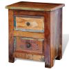 Economy Nightstand with 2 Drawers Solid Reclaimed Wood