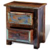 Economy Nightstand with 2 Drawers Solid Reclaimed Wood