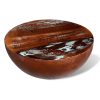 Coffee Table Bowl-shaped with Steel Base Solid Reclaimed Wood – Brown