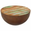 Coffee Table Bowl-shaped with Steel Base Solid Reclaimed Wood – Brown