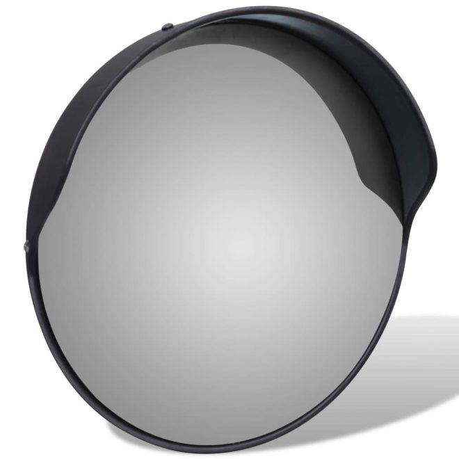 Convex Traffic Mirror PC Plastic Outdoor – 30 cm, Black