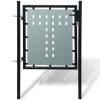 Black Single Door Fence Gate – 100×125 cm