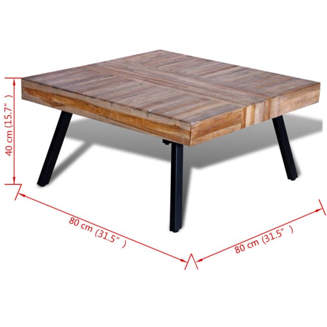 Coffee Table Square Reclaimed Teak Wood