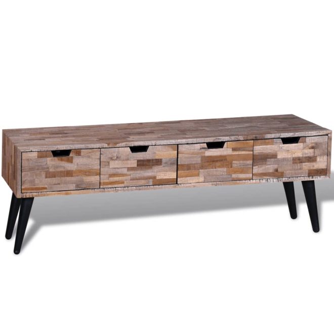 Hartsville Console TV Cabinet with 4 Drawers Reclaimed Teak