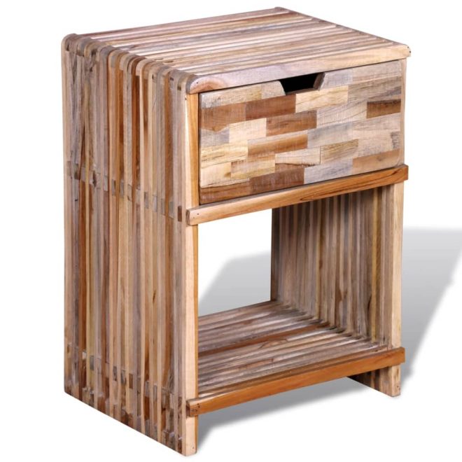 Pottsville Nightstand with Drawer Reclaimed Teak Wood