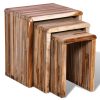 Nesting Table Set 3 Pieces Reclaimed Teak – Brown