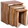 Nesting Table Set 3 Pieces Reclaimed Teak – Brown