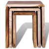 Nesting Table Set 3 Pieces Reclaimed Teak – Brown