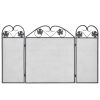 3-panel Fireplace Screen Iron Black