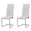 Cantilever Dining Chairs Faux Leather – White, 2