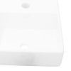 Ceramic Bathroom Sink Basin with Faucet Hole Square – White