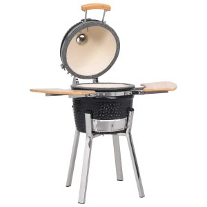 Kamado Barbecue Grill Smoker Ceramic 81 cm – Black