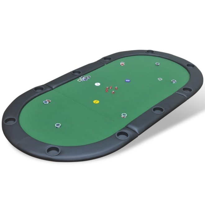 10-Player Foldable Poker Tabletop – Green