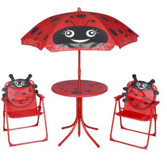 3 Piece Kids’ Garden Bistro Set with Parasol