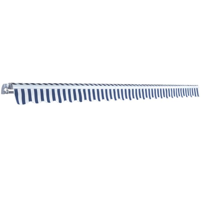 Folding Awning Manual-Operated Blue and White – 5×3 m