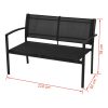 4 Piece Garden Lounge Set Textilene Black