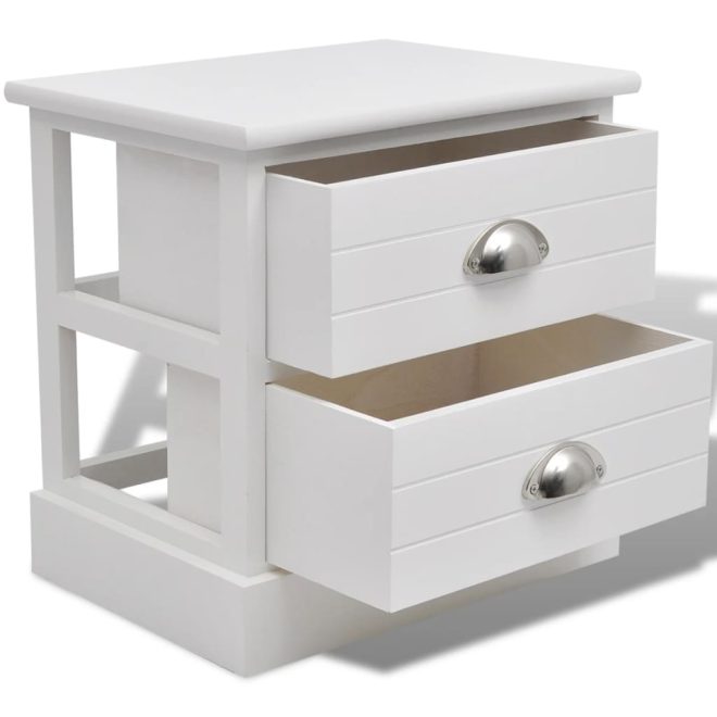 Highland French Bedside Cabinet White – 1