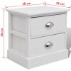 Highland French Bedside Cabinet White – 1