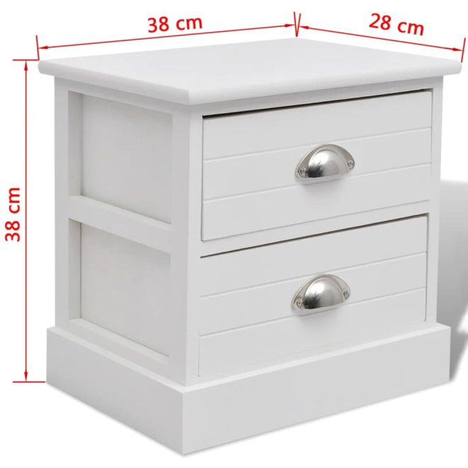 Highland French Bedside Cabinet White – 1