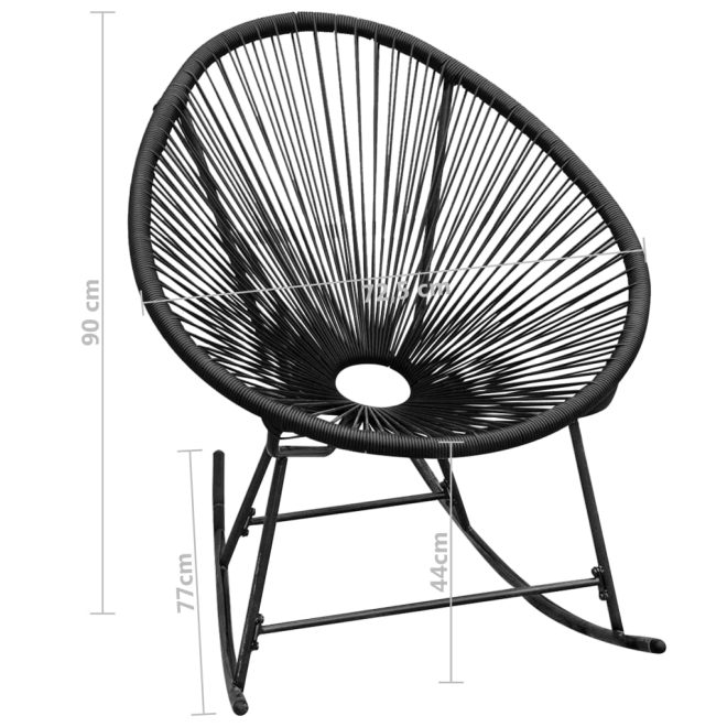 Outdoor Rocking Chair Poly Rattan – Black