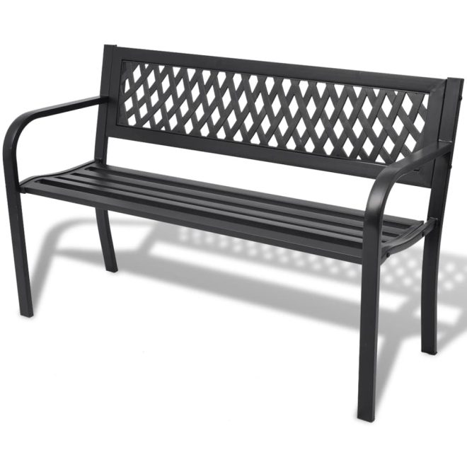 Garden Bench 118 cm Steel Black