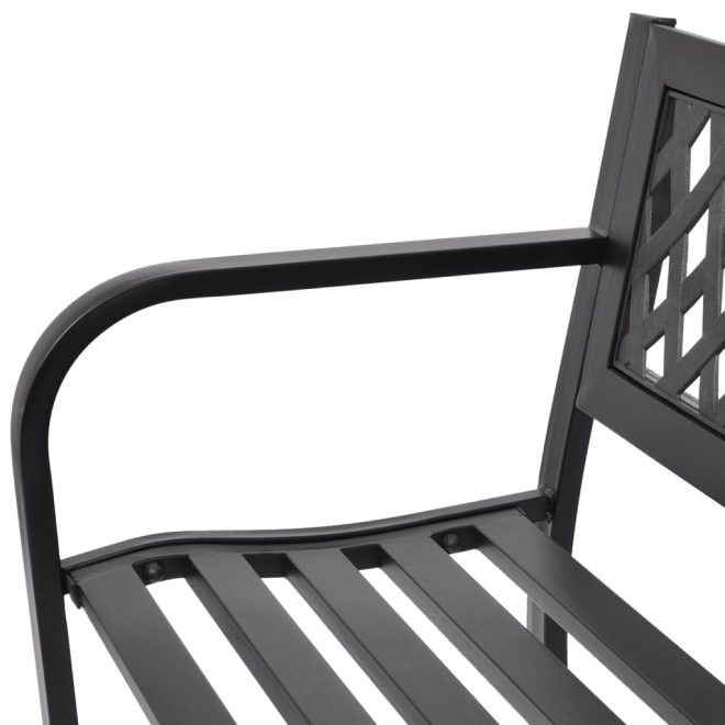 Garden Bench 118 cm Steel Black