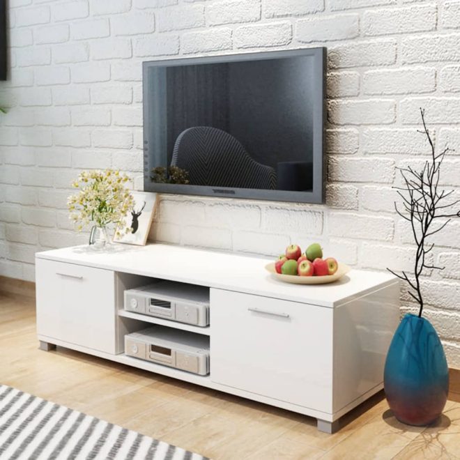 Nurragi TV Cabinet – 120×40.5×35 cm, High Gloss White