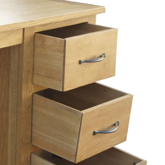 Desk with 3 Drawers 106x40x75 cm Solid Oak Wood