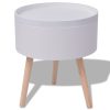 Howell Side Table with Serving Tray Round 39.5×44.5 cm – White