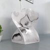 Carlton Stool/Side Table Twisted Shape Aluminium Silver