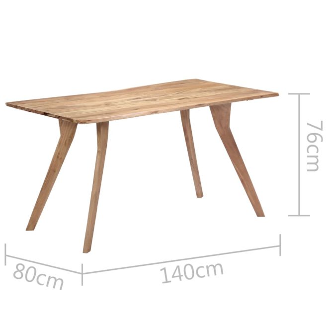 Dining Table Solid Acacia Wood – 140x80x76 cm