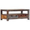 Coffee Table Grey 100x50x40 cm Solid Sheesham Wood