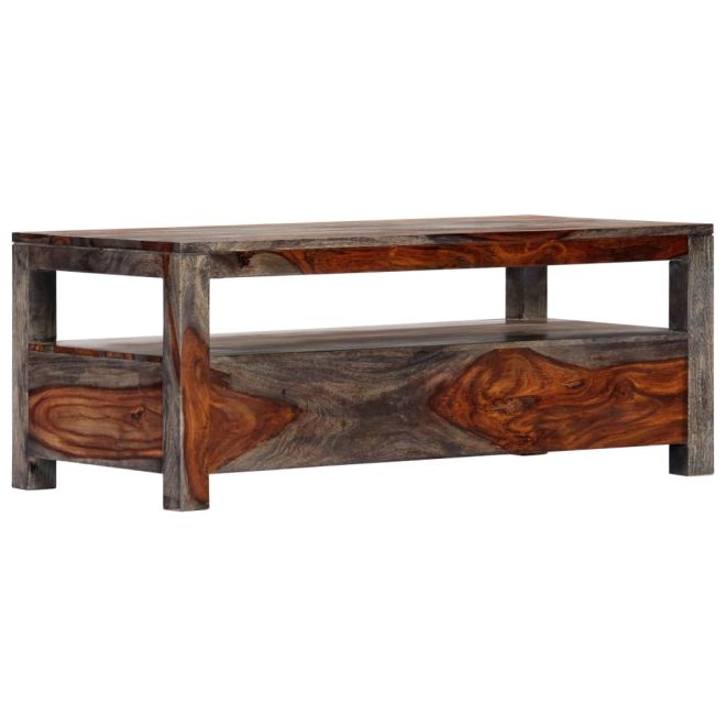 Coffee Table Grey 100x50x40 cm Solid Sheesham Wood