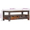 Coffee Table Grey 100x50x40 cm Solid Sheesham Wood