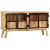 Sideboard Brown and Black 160x30x80 cm Solid Rough Mango Wood