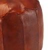 Pouffe Tan 40×35 cm Genuine Goat Leather – Tan