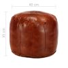 Pouffe Tan 40×35 cm Genuine Goat Leather – Tan