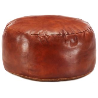 Pouffe Tan 60×30 cm Genuine Goat Leather