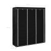 Wardrobe with Compartments and Rods 150x45x175 cm Fabric – Black