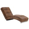 Chaise Longue Faux Suede Leather – Brown