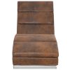 Chaise Longue Faux Suede Leather – Brown