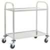 2-Tier Kitchen Trolley Stainless Steel – 96.5x55x90 cm (2 tiers)