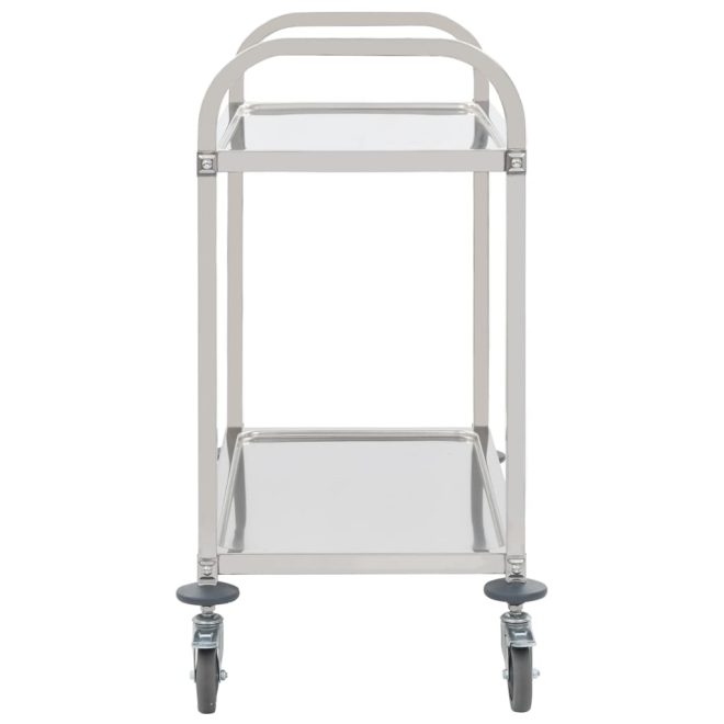 2-Tier Kitchen Trolley Stainless Steel – 96.5x55x90 cm (2 tiers)