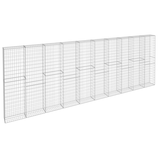 Gabion Wall with Covers Galvanised Steel – 600x30x200 cm